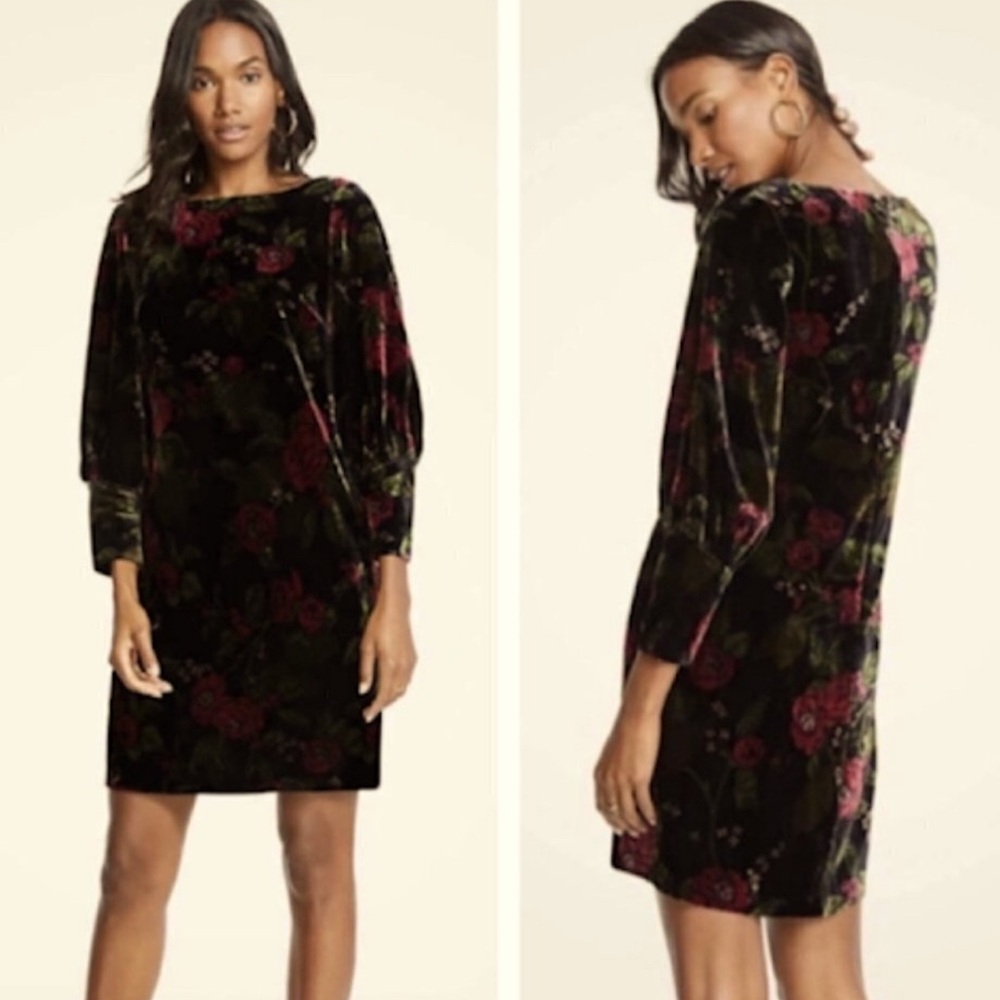 velvet, long sleeve Ann Taylor dusty rose dress NWT
